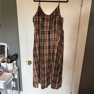 SHEIN Brown Black Spaghetti Strap Sundress
